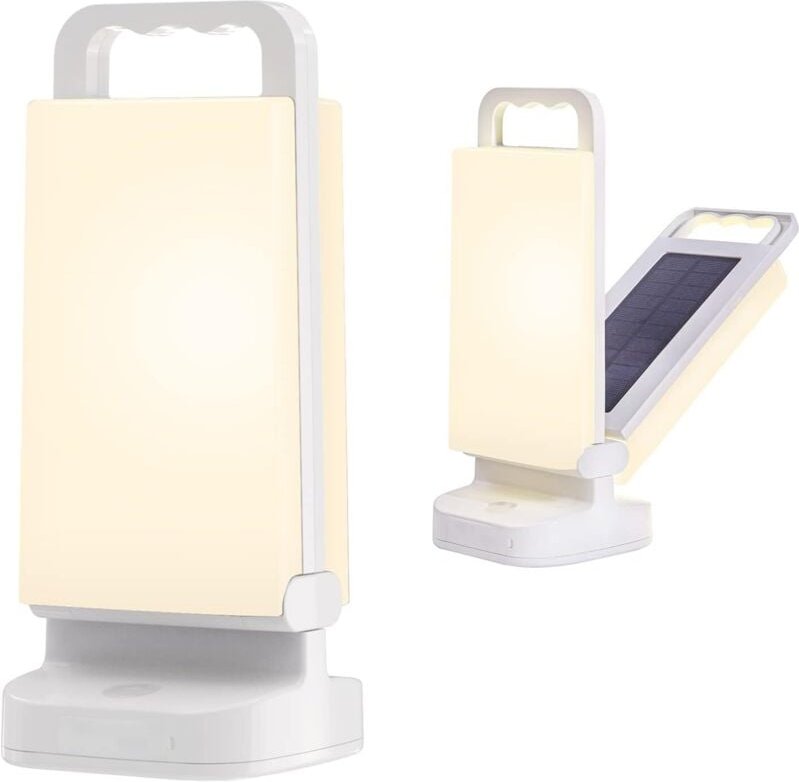 Wiederaufladbares Solar-Campinglicht, tragbare Campinglaterne mit einstellbarer Helligkeit, 4400 mAh Powerbank, IPX4 was...