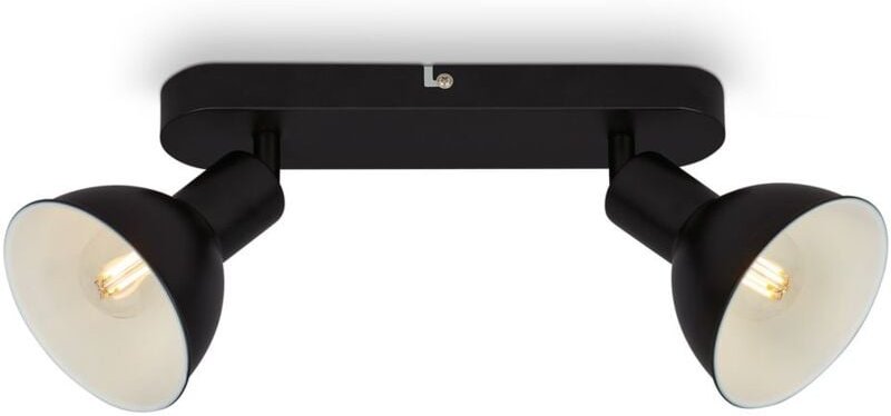 Briloner - Deckenleuchte Spotleuchte vintage drehbar schwenkbar 2xE14 25W schwarz