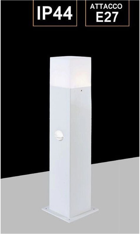 Trade Shop Traesio - Trade Shop - aussenhandel mit sensor moviment E27 lampada da terra lampioncino IP44 H440 - Weiß