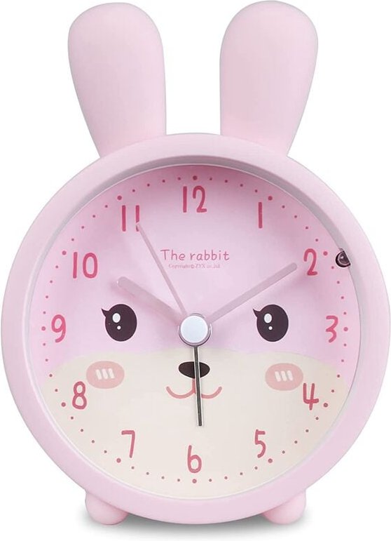 Kinderwecker für MäDchen Ohne Ticken,Kaninchen Lautloser mit Licht Student