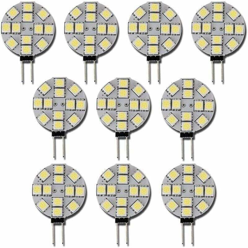 Thumbnail - 10 x G4-LED-Leuchtmittel, DC 12 V, nicht dimmbar, weiß, 6000 K, Ersatz-Glühbirne, 20 W, Halogenlampe für Küche, Wohnmobi...
