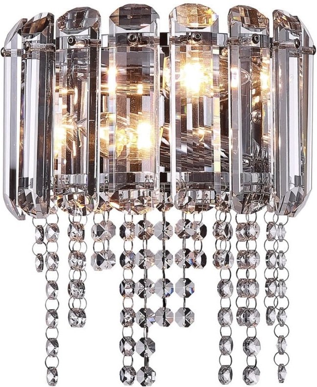 Wandlampe Wandleuchte Wohnzimmerlampe Schlafzimmerleuchte Metall Glas chromfarben