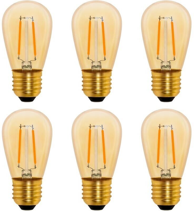 S14 Vintage E27 Glühlampe mit Glühfaden, 1 W, bernsteinfarben, Edison-Ersatz für 10-W-Glühlampen, nicht dimmbar, warmwei...