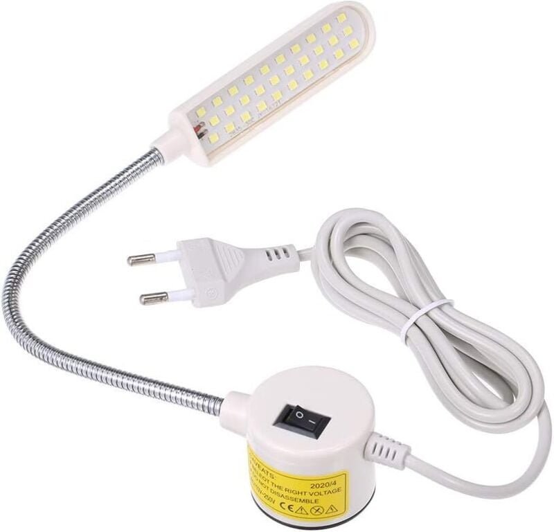 6W LED-Nähmaschinenleuchte, fester Sockel, flexibles Rohr, Schwanenhals, für die Arbeit im Haushalt