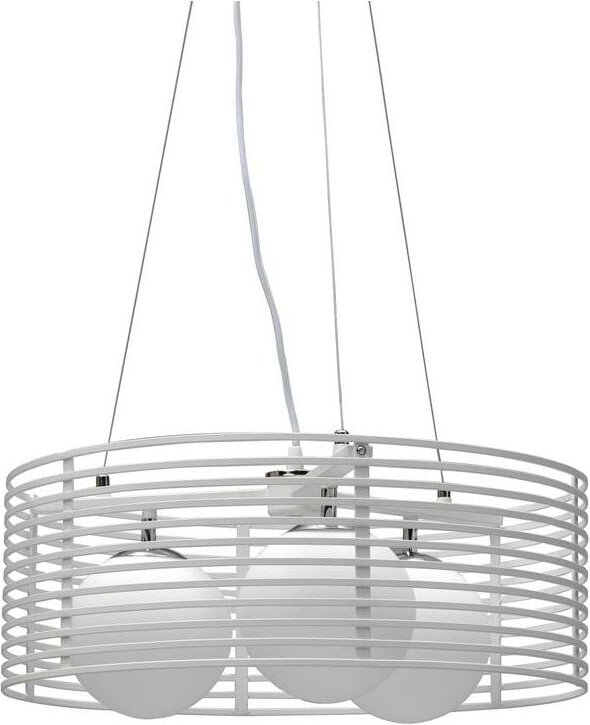 Hängelampe aus Metall mit weißem Lampenschirm D50xD500x120h cm