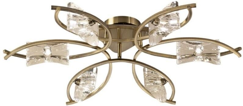 Inspired Mantra - Kromo - Semi Flush Decke 6 Light G9, Antik Messing