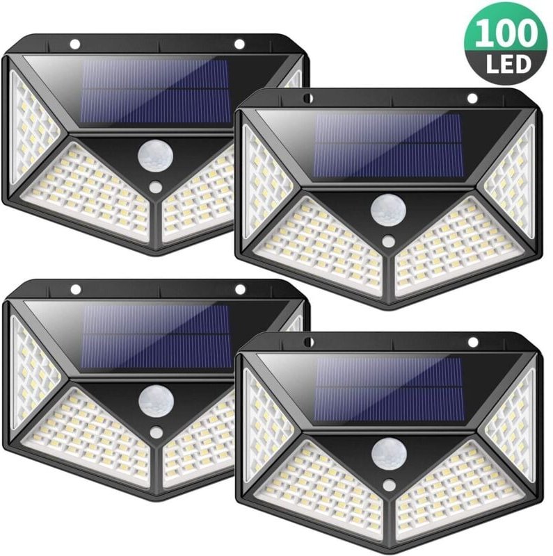Solarlampe für den Außenbereich, 100 LEDs, 2200 mA, Solarbeleuchtung für den Außenbereich, Bewegungsmelder, leistungssta...