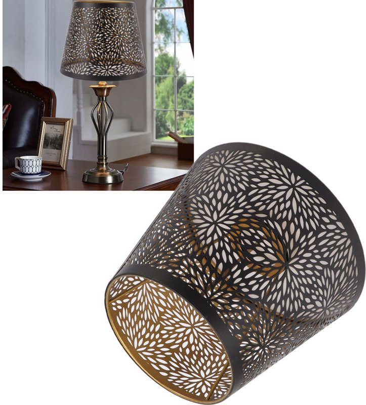 SJLERST Baumschirm-Lampenschirm, Waldbaumform, geschnitzter Schmiedeeisen-Lampenschirm, E27-Mini-Lampenschirm für Tischl...