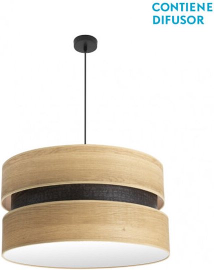 Senko - Colet Pendelleuchte 3xe27 schwarz/helles Holz regx60x60 cm