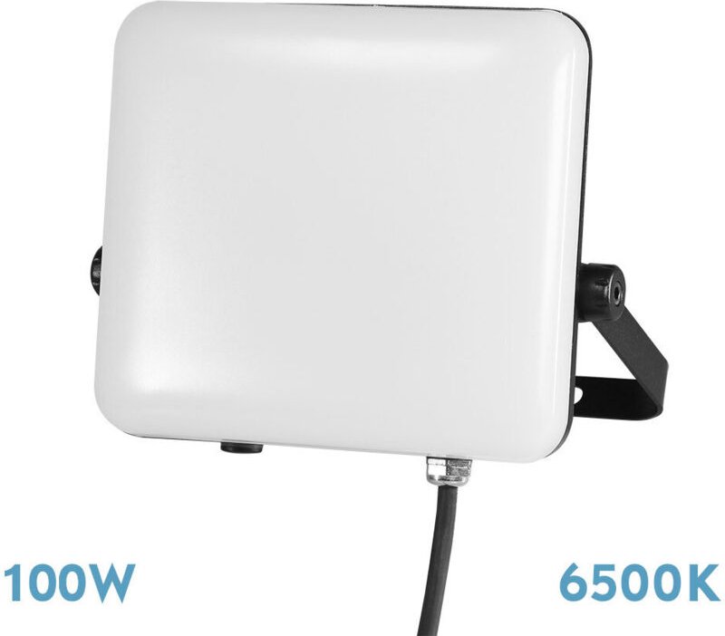 Fabrilamp - Flutlicht 100w 6500k weiß/schwarz 9000lm 90º ip65 20,3x25x5 cm