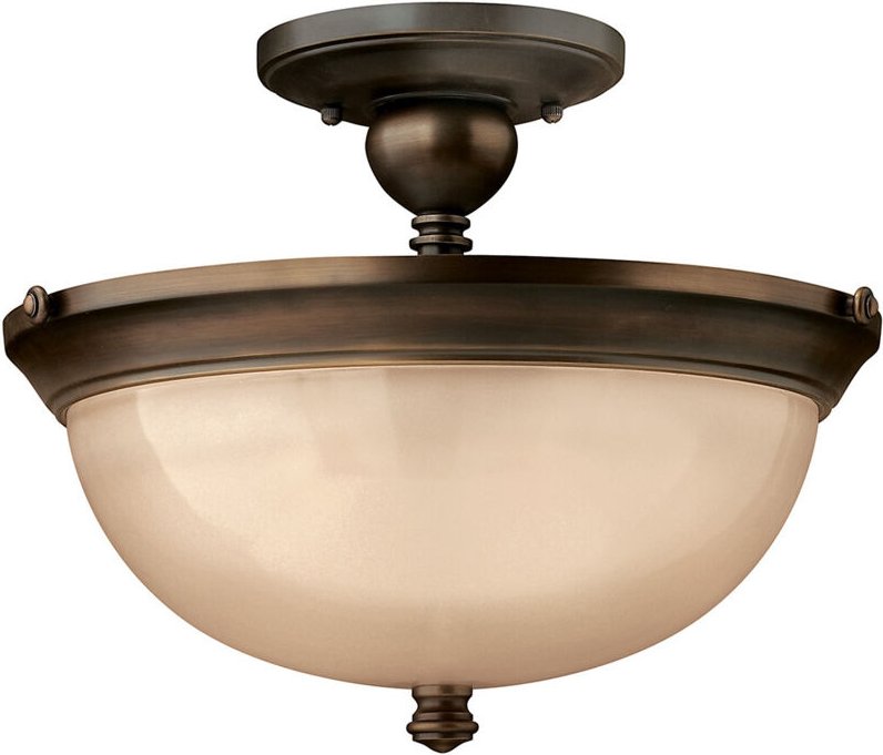 Elstead Mayflower - 3 Light Semi Flush Deckenleuchte Olde Bronze, E27