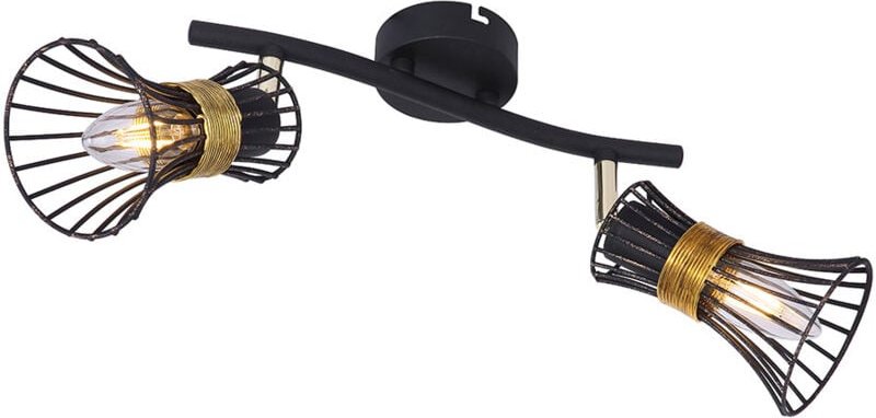 Decken Lampe Leuchte Spot beweglich Metall Gold Schwarz Schlaf Zimmer Büro Küche