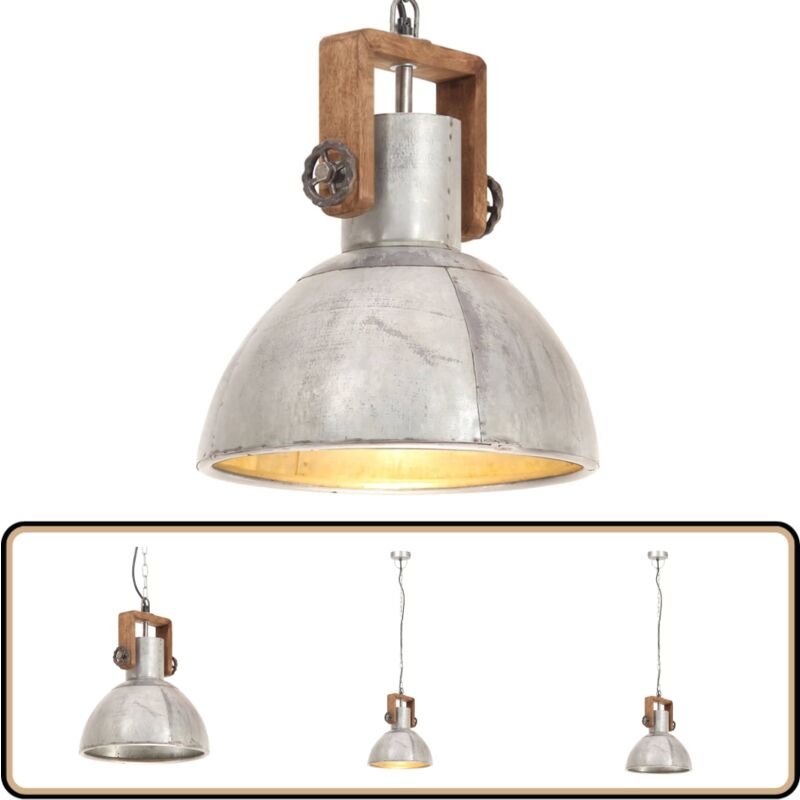 Hängelampe Industriestil 25 w Silbern Rund 30 cm E27 - Hängeleuchte - Industrielampen - Wohnraumbeleuchtung - Dekorative...