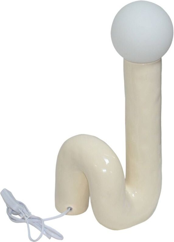 sweeek - Organische Tischlampe lackierter Keramiksockel H 45cm