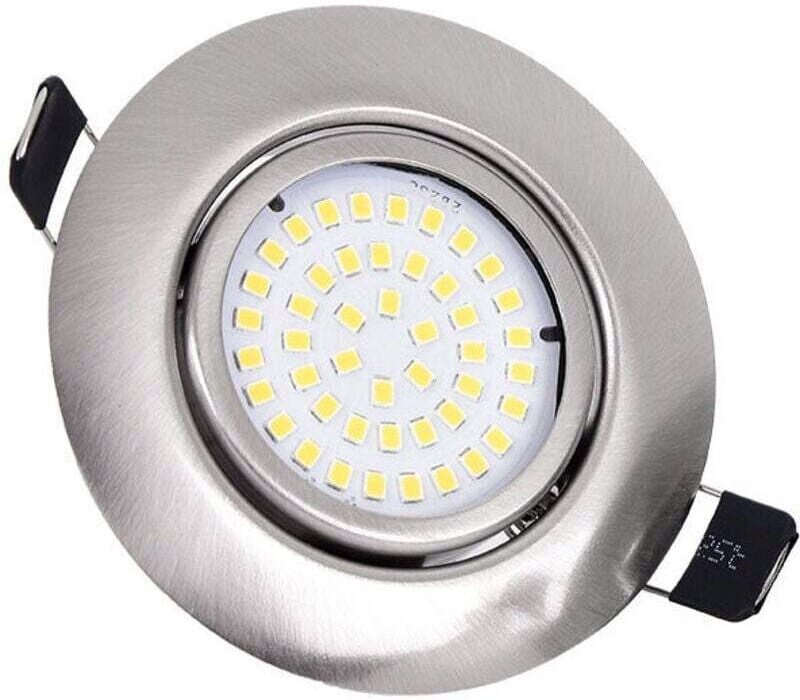 1 Stück runde, verstellbare LED-Einbaustrahler, 5 W, ultraschlank, warmweiß 3000 K, 220 V, Schutzart IP44, für Badezimme...