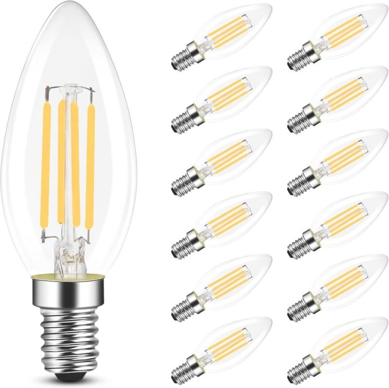 Gbly - E14 led Warmweiß Glühbirne - 12er Pack 4W Leuchtmittel Ersatz 40W Lampe 2700K Warmweiss Birne Kein Flimmern Energ...