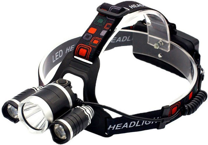 Superhelle wiederaufladbare LED-Stirnlampe mit 3 Lichtern, 4 Modi und 6.000 Lumen zum Laufen, Camping, Angeln, Radfahren...