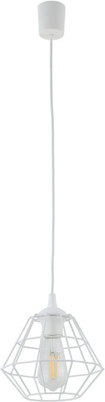 TK Diamond 22cm Drahtrahmen Pendelleuchte Deckenleuchte Weiß 1xE27