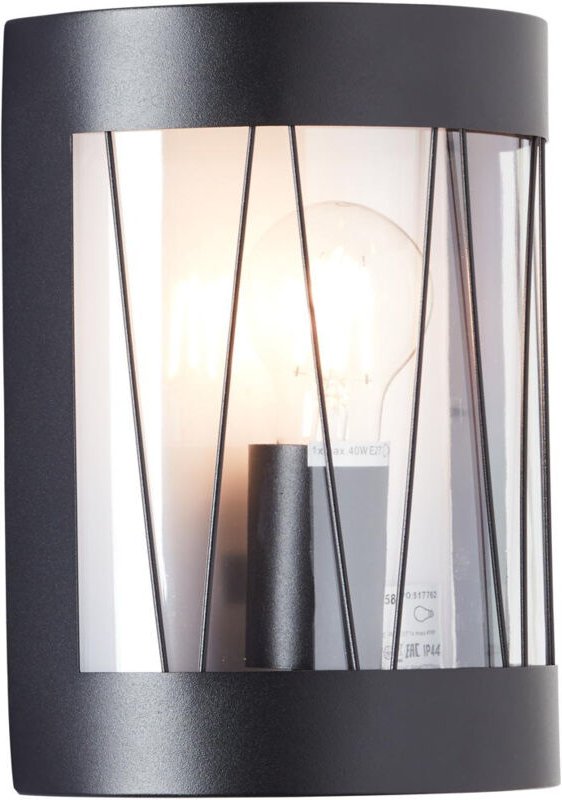 Lampe Reed Außenwandleuchte schwarz matt 1x A60, E27, 40W, geeignet für Normallampen (nicht enthalten) IP-Schutzart: 44 ...