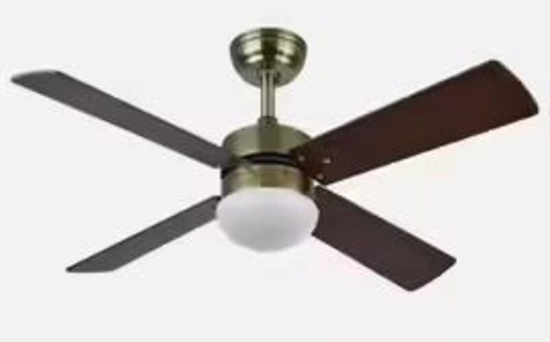 Fabrilamp - Ventilator dc sofia 2xe27 Leder 4 Flügel rev.kirsche/nussbaum 40x107d w/remote timer