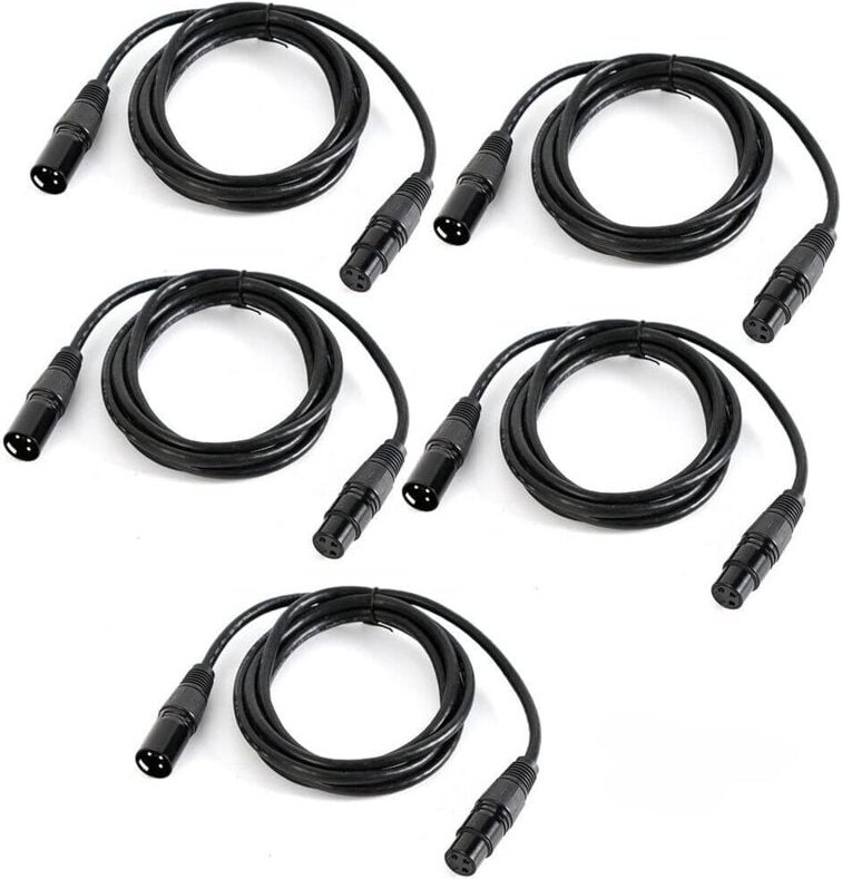 Senderpick - Lot de 5 câbles dmx 1M 3-Pin xlr dmx Kabel Signal Kabel Stecker zu Buchse für Bühne Licht bewegliches Licht...