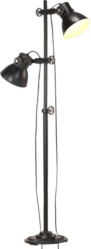 Stehlampe 2-flammig Schwarz E27 Gusseisen Vidaxl