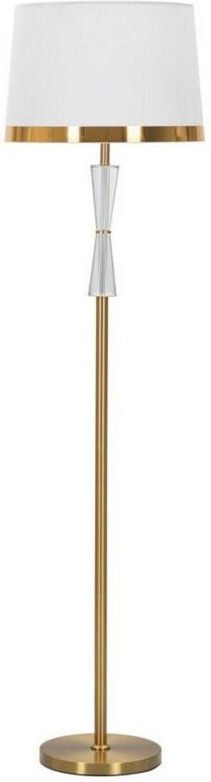 Stehlampe Craquelure, Bodenlicht, Lampe, Stehleuchte, 40x40 h153 cm, Weiß und Gold - Dmora