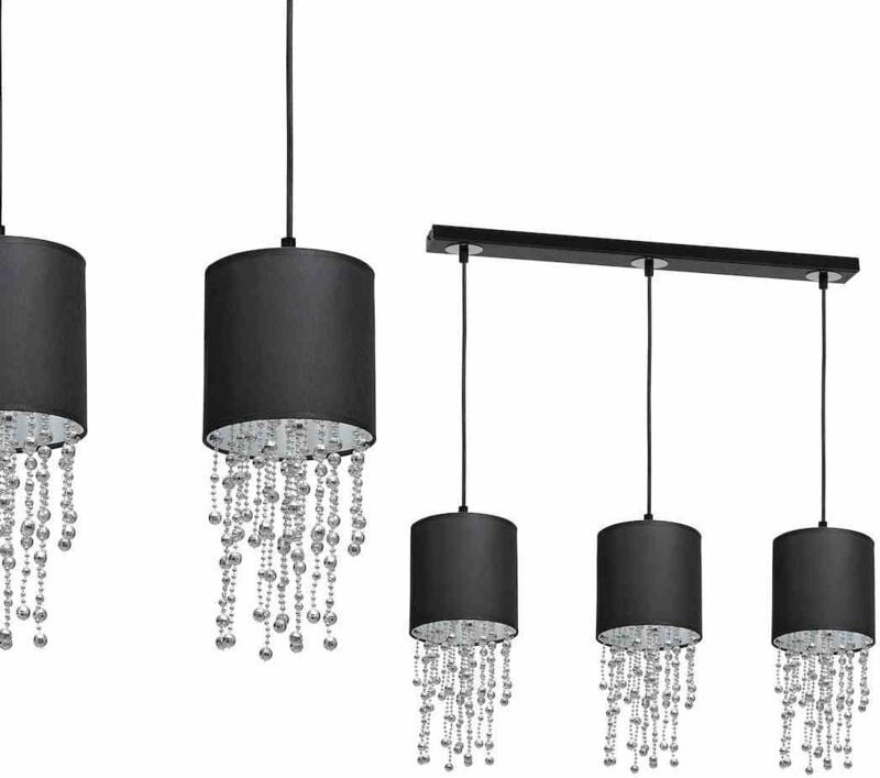 Hängelampe ALMERIA SCHWARZ/CHROM 3xE27