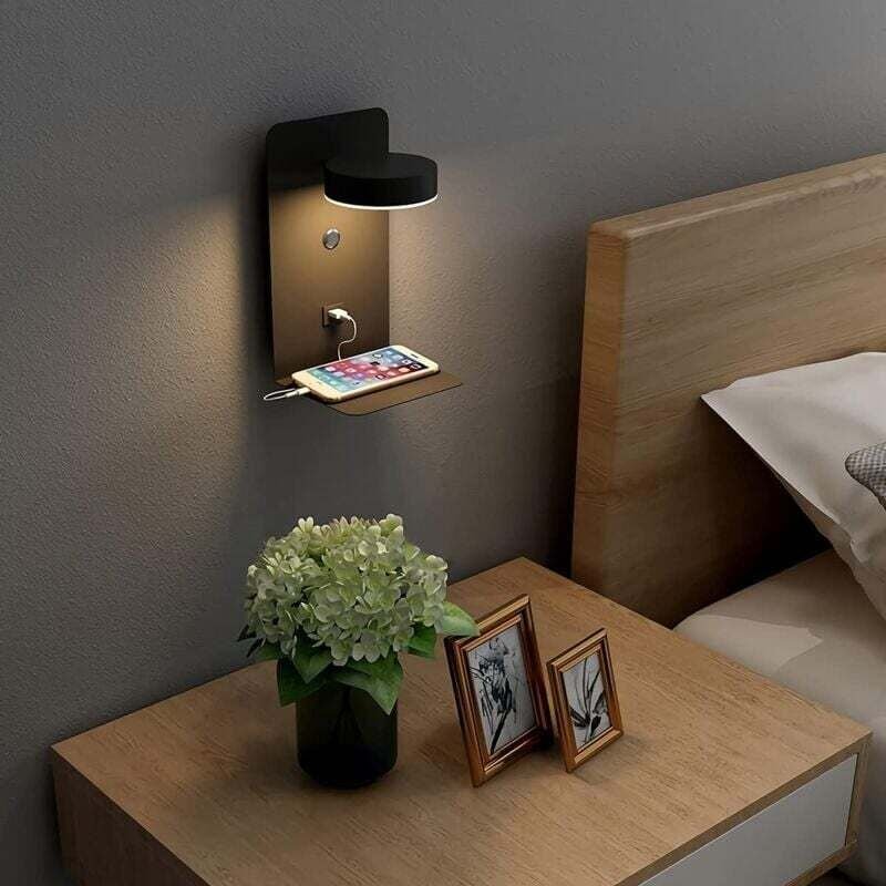Wandleuchte für Wohnzimmer und Eingangsbereich, 2er-Set LED-Wandleuchten für den Innenbereich mit USB-Anschluss, 12 W, d...