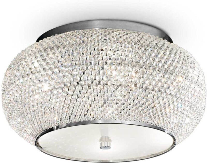 Ideal Lux - Pasha' - 6 Leichte Deckenleuchte Chrom, Kristall, E14