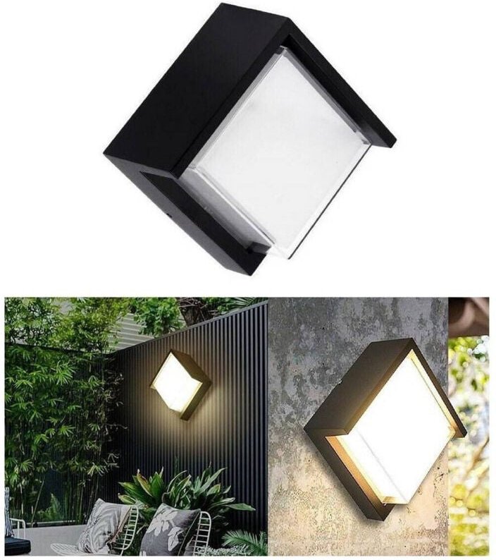 Trade Shop Traesio - Trade Shop - aussen- und innenwandleuchte moderne quadratische wandleuchte IP65 12W spotlight -