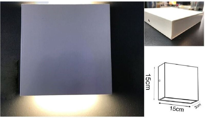 Trade Shop Traesio - Trade Shop - quadratische led-wandlampe 12W schlank doppelte lichtausstrahlung 4000K 3000K 6500K XC...