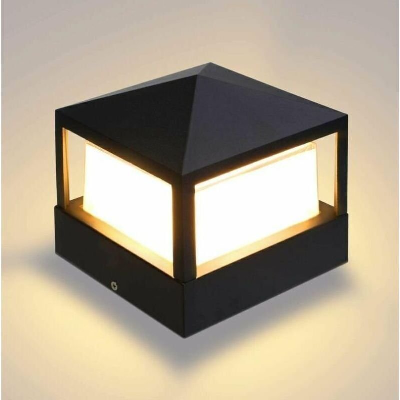 Pfostenleuchte, Säulenleuchte, Torleuchte, Außenleuchte, Villenleuchte, IP65 wasserdichte Aluminium-Gartenleuchte für Ra...