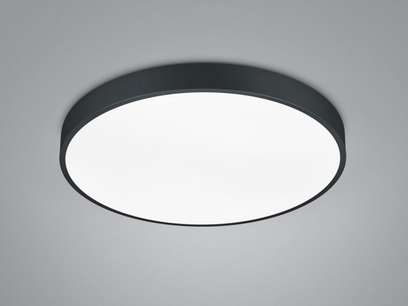 Trio Leuchten - led Deckenleuchte waco in Schwarz matt extern dimmbar flach, ø 49cm