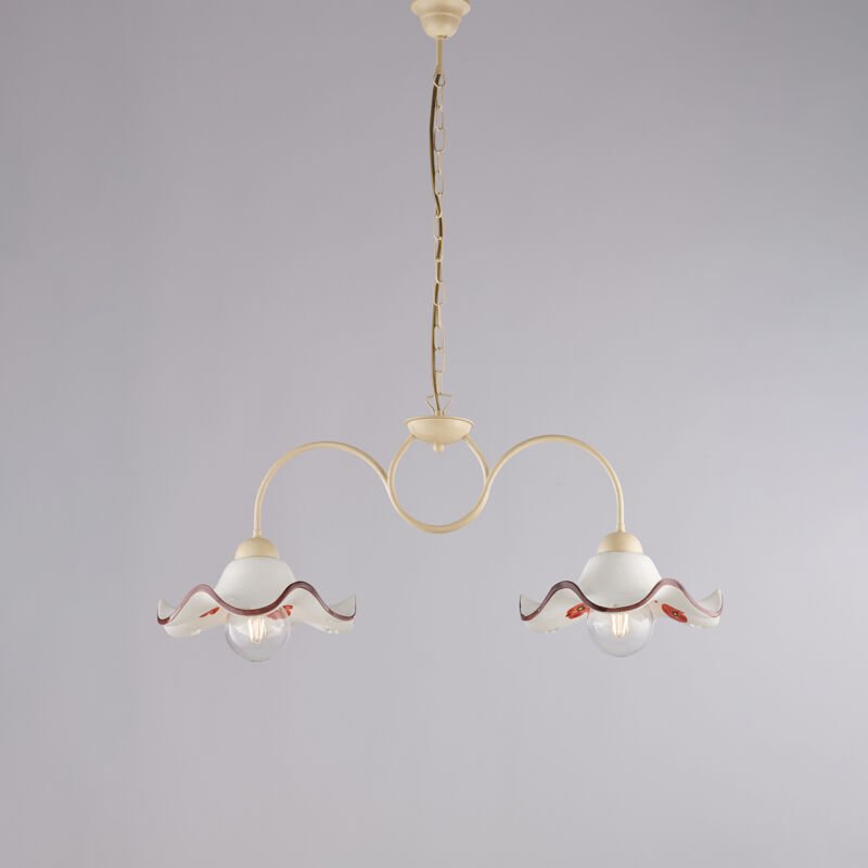 Wien – Kronleuchter elfenbeinfarben, Antikgold, PVC-Lampenschirme Ø13, Ø78, 8-flammig – BL258-8-AV - Belight