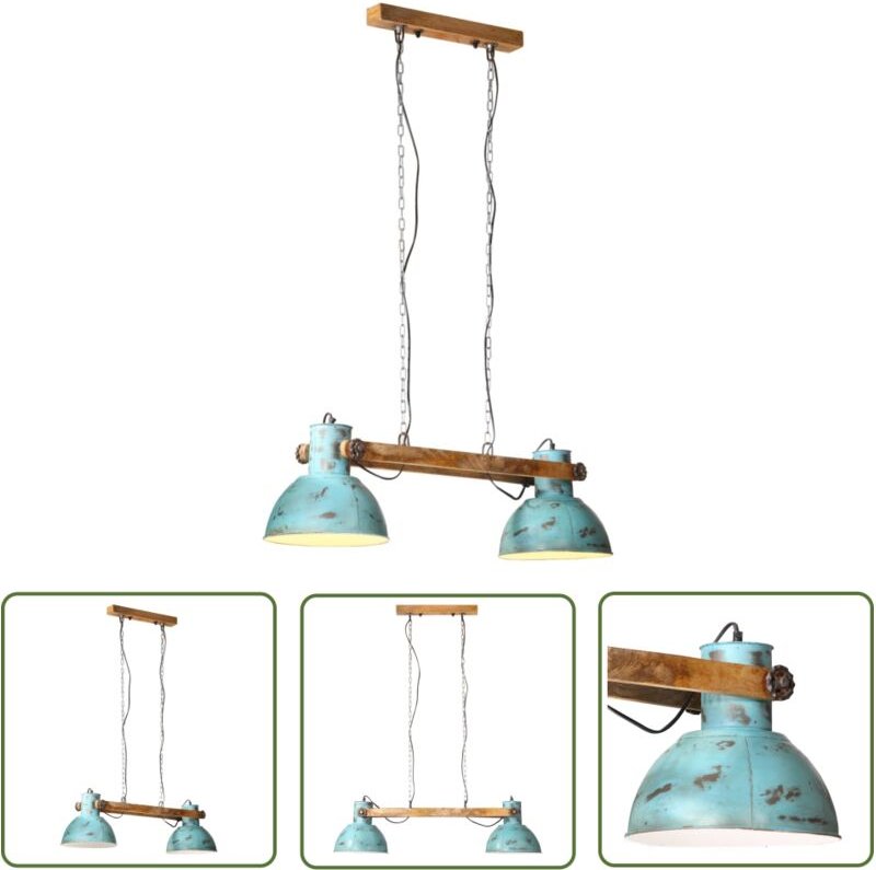 The Living Store Hängelampe 25 W Blau 85x28x109 cm E27 - Industrielampen - Deckenlampe - Wohnraumleuchte - Esszimmerleuc...