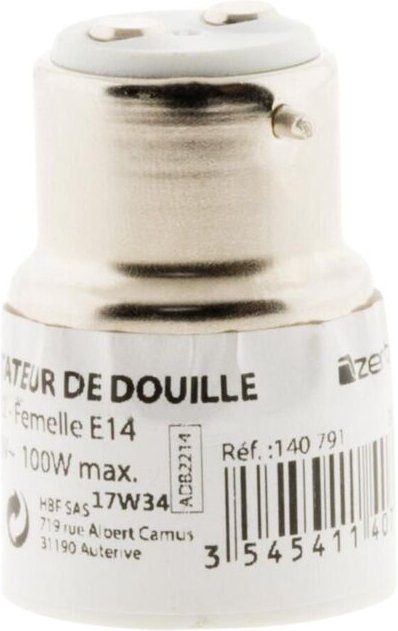 Buchsenadapter Männlich B22 Weiblich E14