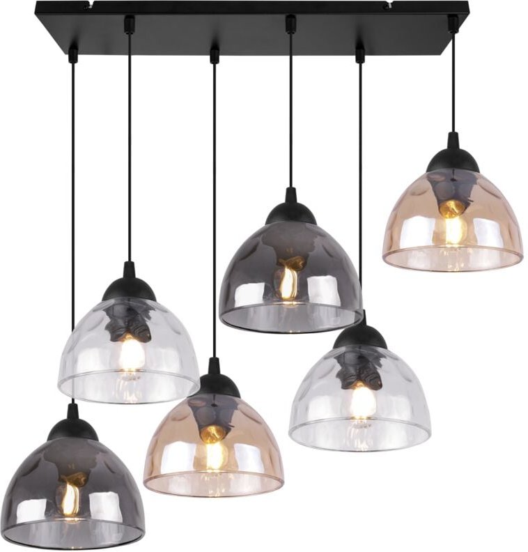 Venice Hängelampe 6 Flache Gemischte Lampenschirme E27