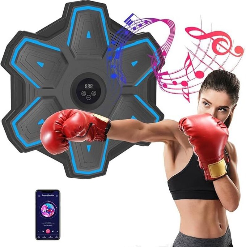 Boxing Machine, großer Stil Intelligenter Boxtrainer mit Bluetooth, Elektronische Boxmaschine zur Wandmontage mit 8 Gesc...