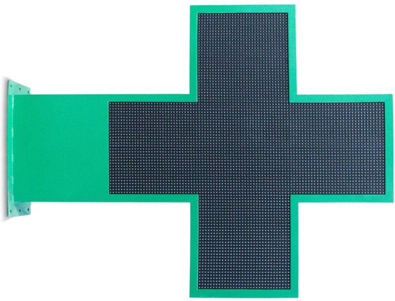Programmierbares grünes LED-Apothekenkreuz P10 - Außeneinsatz -