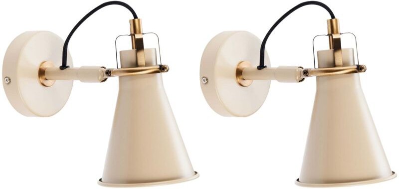 Wandlampe 2er Set MOYOLA verstellbar Metall Beige