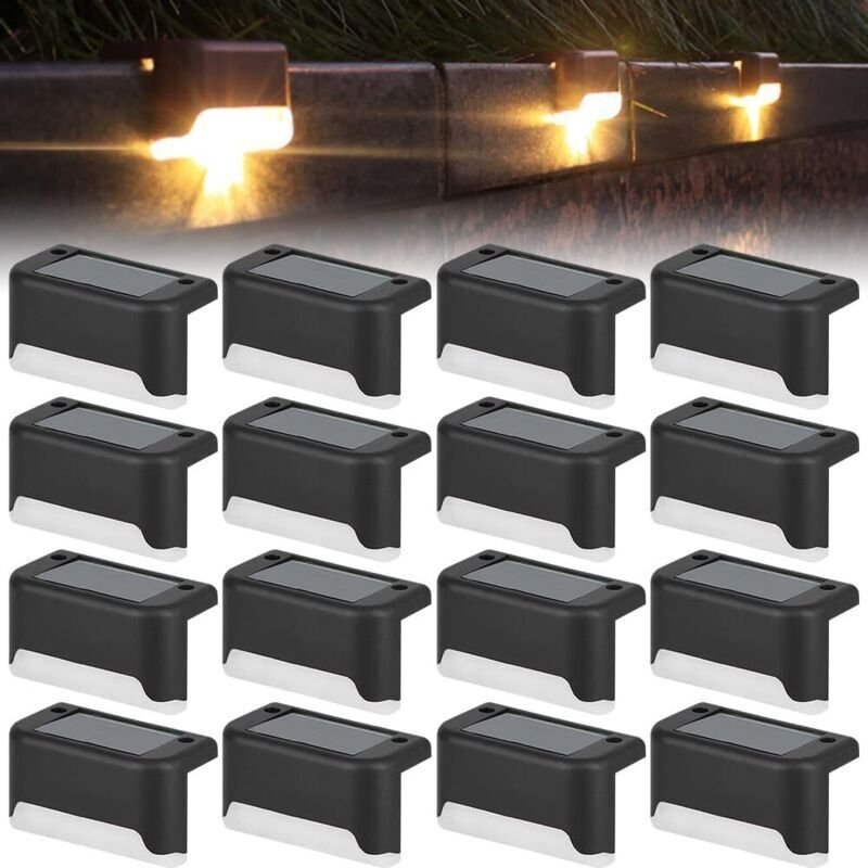 Set mit 16 Solarleuchten, LED-Beleuchtung, Solarlampe für den Außenbereich, Solarleuchten für den Außenbereich, warmweiß...