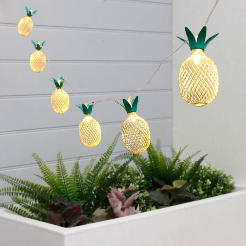 LED-Lichterkette - Ananas - Solar - 10 Leuchten - 2 Meter
