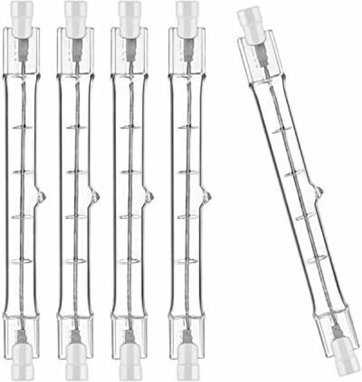 5er-Set 118 mm R7S-Halogenlampe, 200 W 230 V, 118 mm R7S-Halogenstab, R7S-Halogenlampe, dimmbare Halogen-Stablampe für B...
