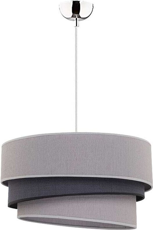 Graue Hängelampe Stoff rund Ø45cm Modern Wohnzimmer