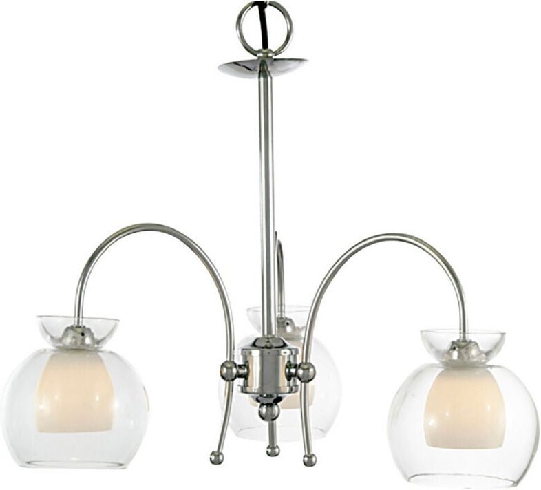 Inspired Malvina Pendelleuchte/Semi Flush, 3-flammig, G9, poliertes Chrom