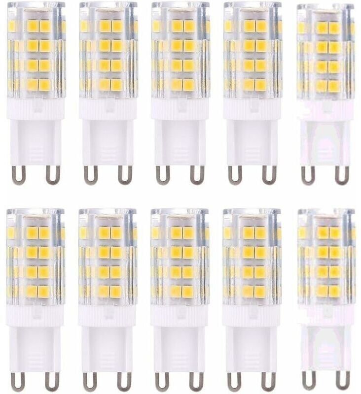 G9 LED-Lampen, warmweiß (3000 K), 5 W, entspricht 40 W Halogenlampen, 420 Lumen, nicht dimmbar, 10er-Packung
