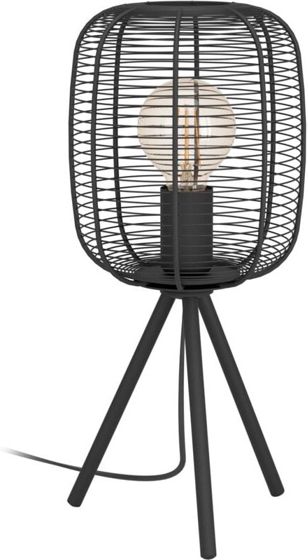 Thumbnail - Stativ Tischlampe Rinroe, dreibeinige Nachttischlampe, Tischleuchte aus Metall in Schwarz, Tisch-Lampe für Wohnzimmer un...