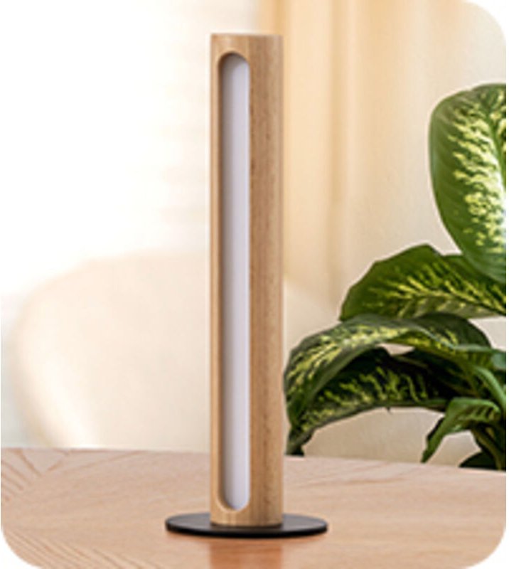 EDISHINE LED Tischlampe Holz, Nachttischlampe Touch Dimmbar, Speicherfunktion, 3 Farbtemperaturen (3000K-4500K-6000K), Z...