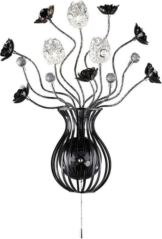 Inspired Bonita Aluminium Bonita Wandleuchte 3-flammig G4 Aluminium/Schwarz/Kristall, NICHT LED/CFL-kompatibel